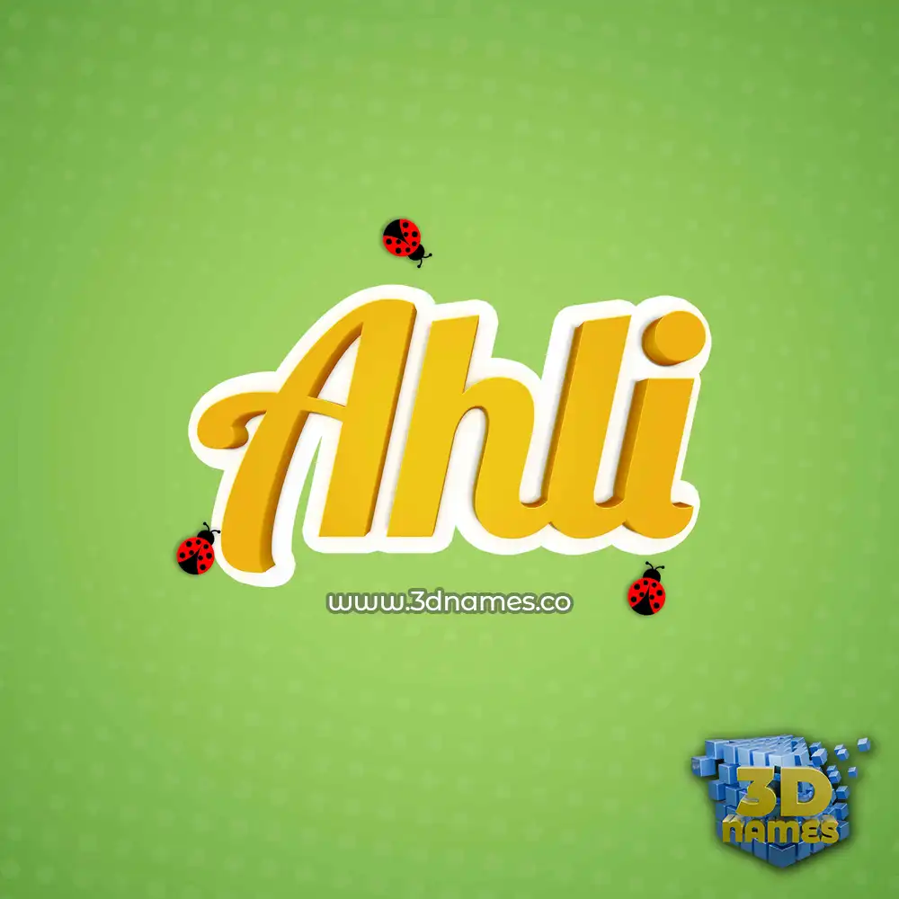 ahli in Ladybugs style - 3D name wallpaper