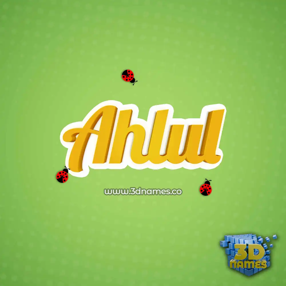 ahlul in Ladybugs style - 3D name wallpaper