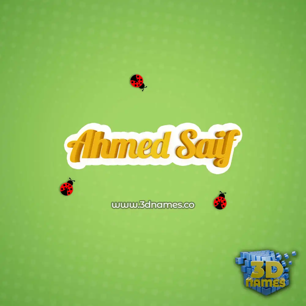 ahmed saif in Ladybugs style - 3D name wallpaper