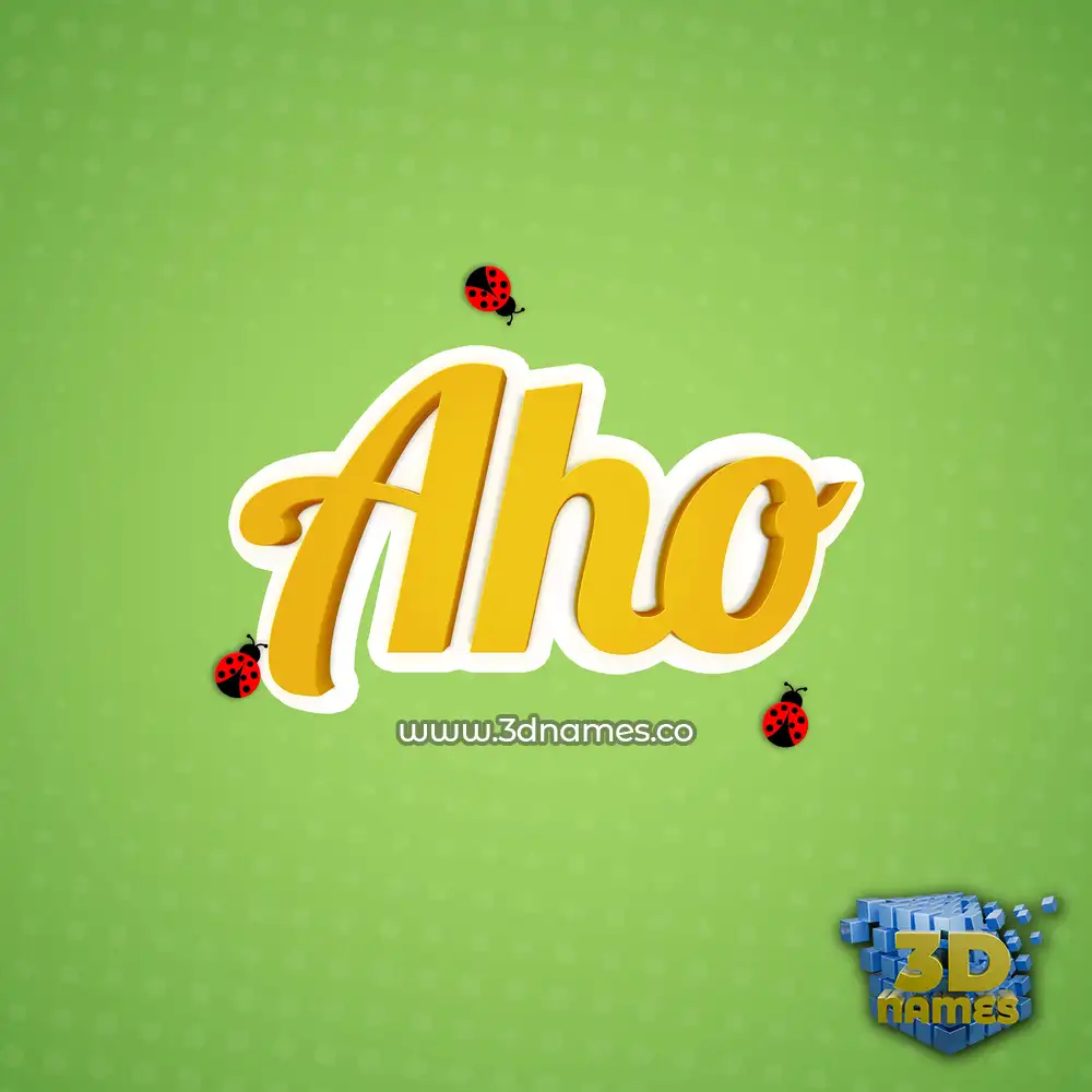 aho in Ladybugs style - 3D name wallpaper