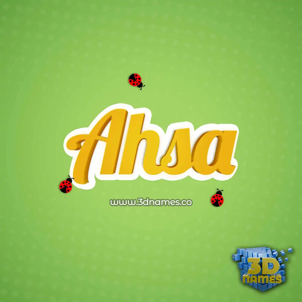 ahsa in Ladybugs style - 3D name wallpaper