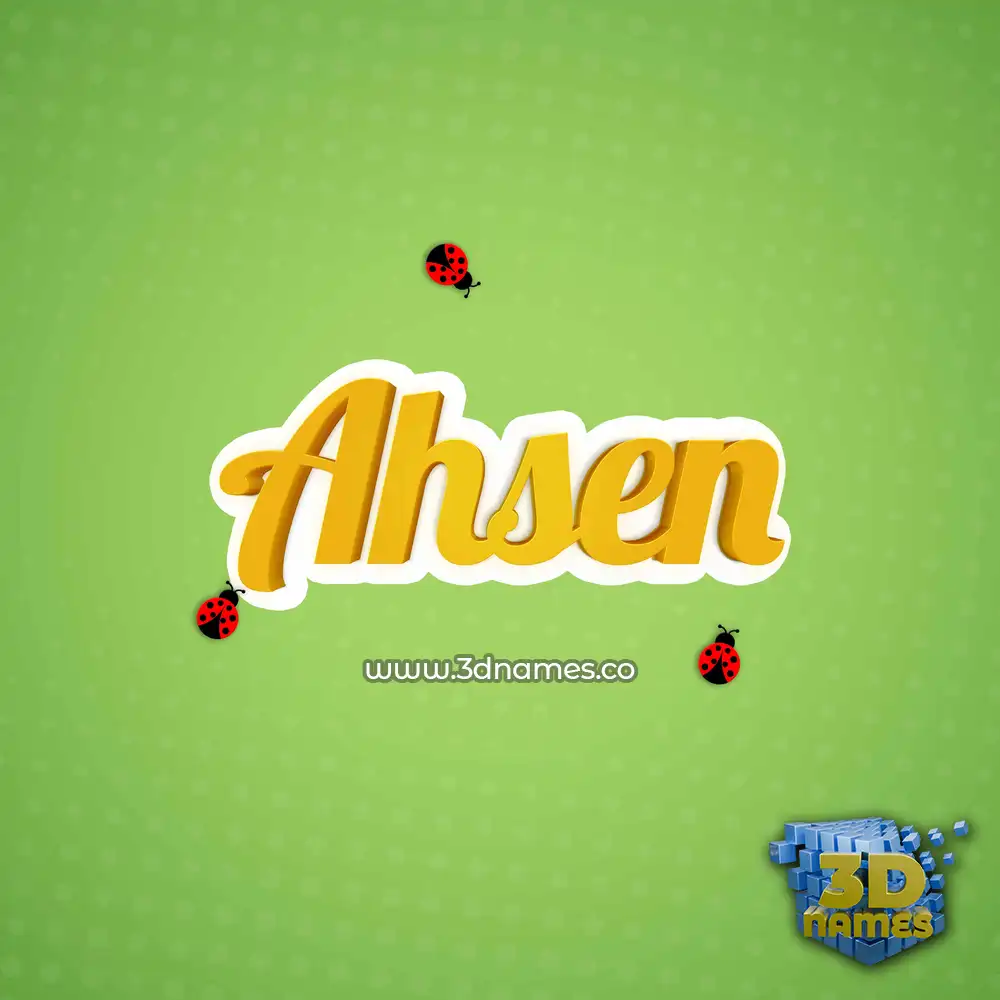 ahsen in Ladybugs style - 3D name wallpaper