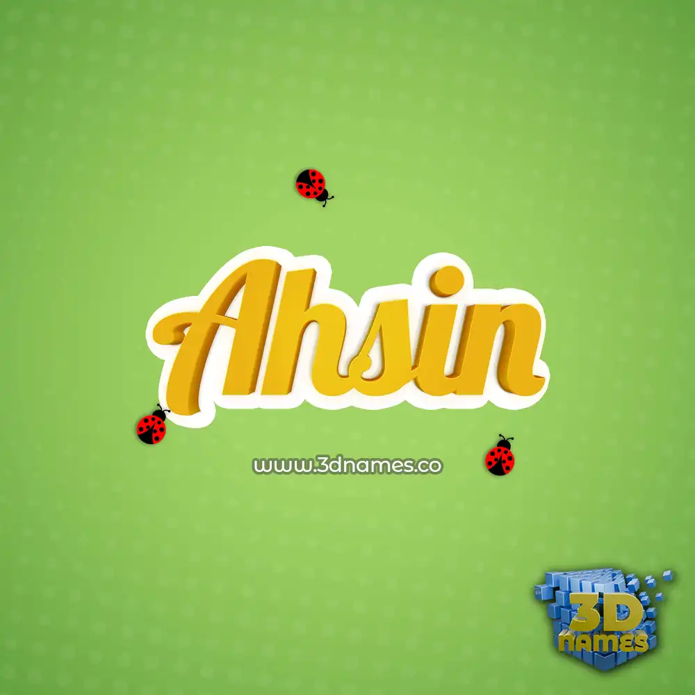 ahsin in Ladybugs style - 3D name wallpaper