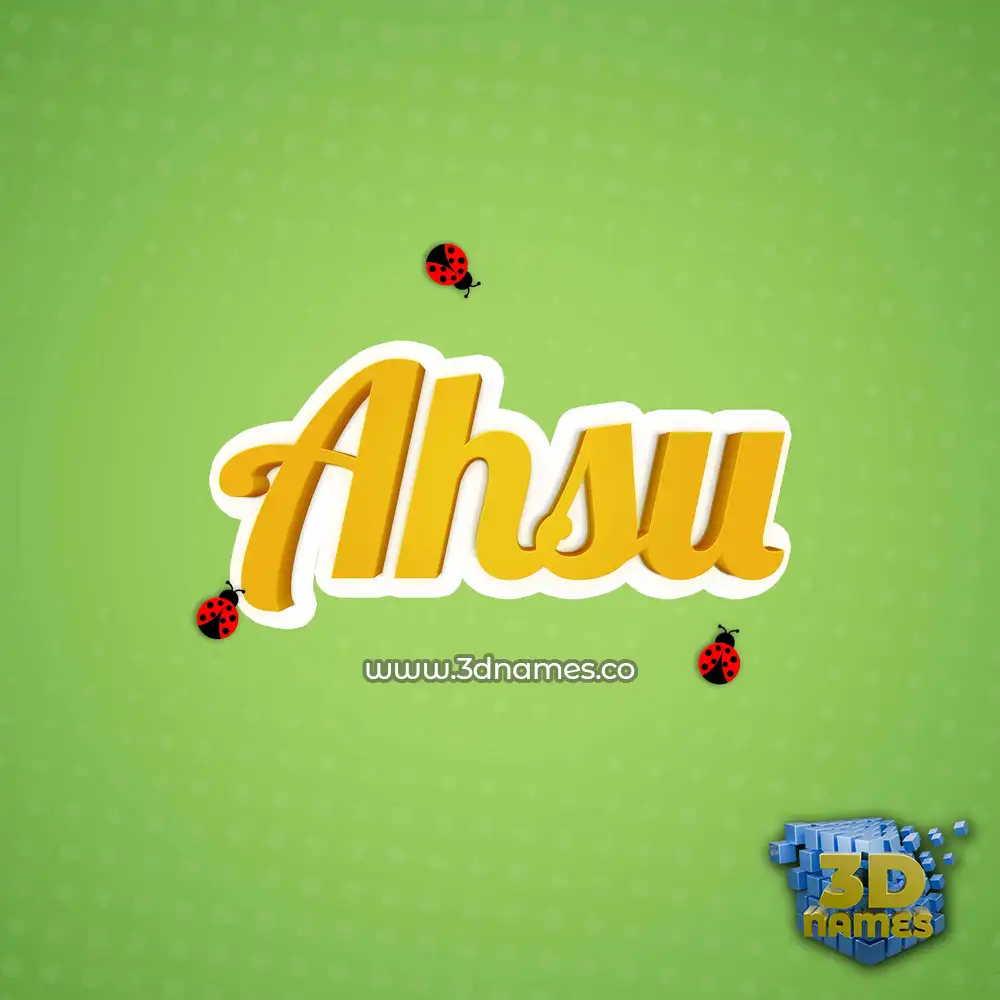 ahsu in Ladybugs style - 3D name wallpaper