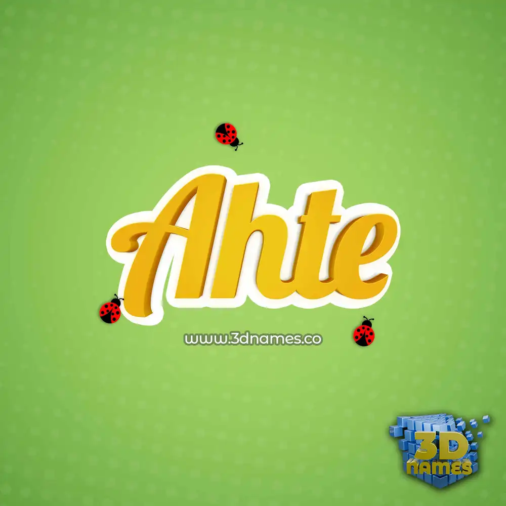 ahte in Ladybugs style - 3D name wallpaper