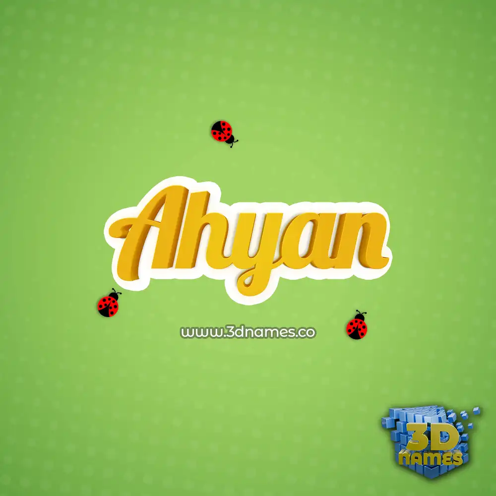 ahyan in Ladybugs style - 3D name wallpaper