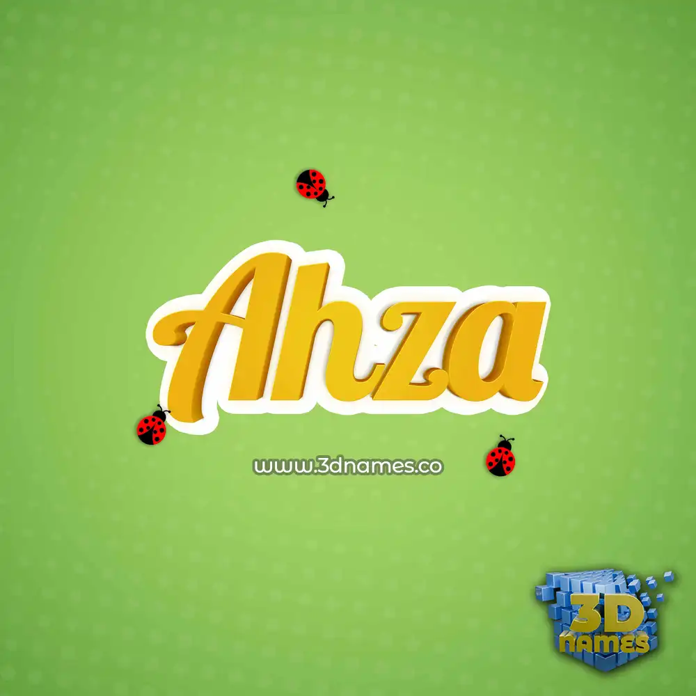 ahza in Ladybugs style - 3D name wallpaper
