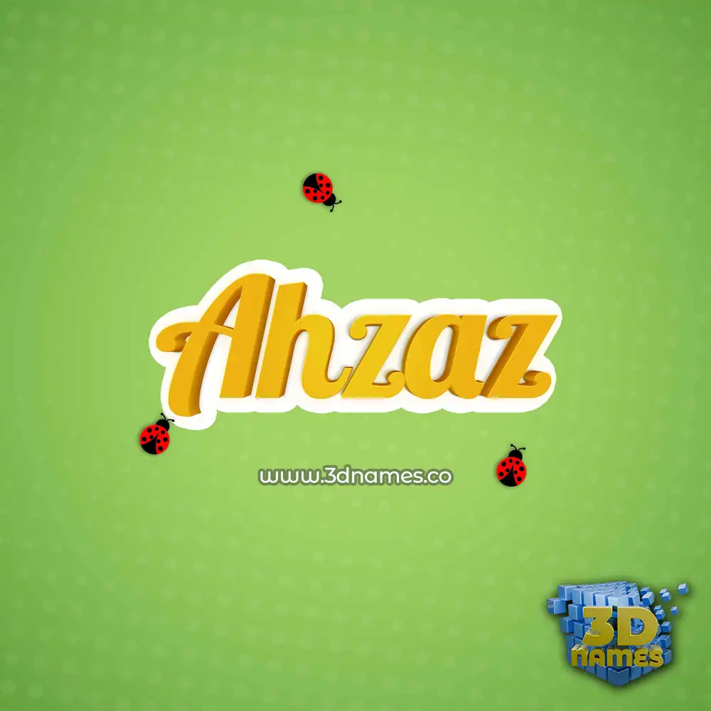 ahzaz in Ladybugs style - 3D name wallpaper