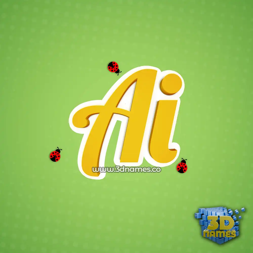 ai in Ladybugs style - 3D name wallpaper