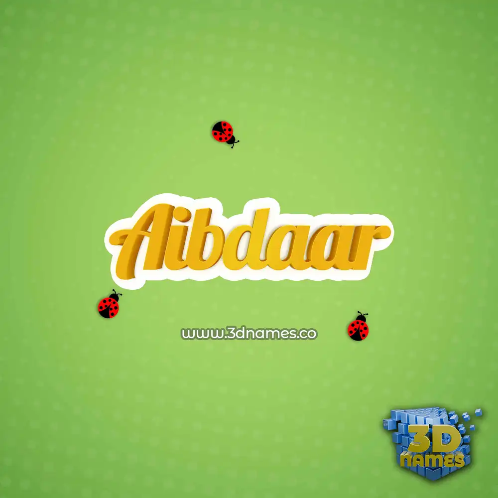 aibdaar in Ladybugs style - 3D name wallpaper