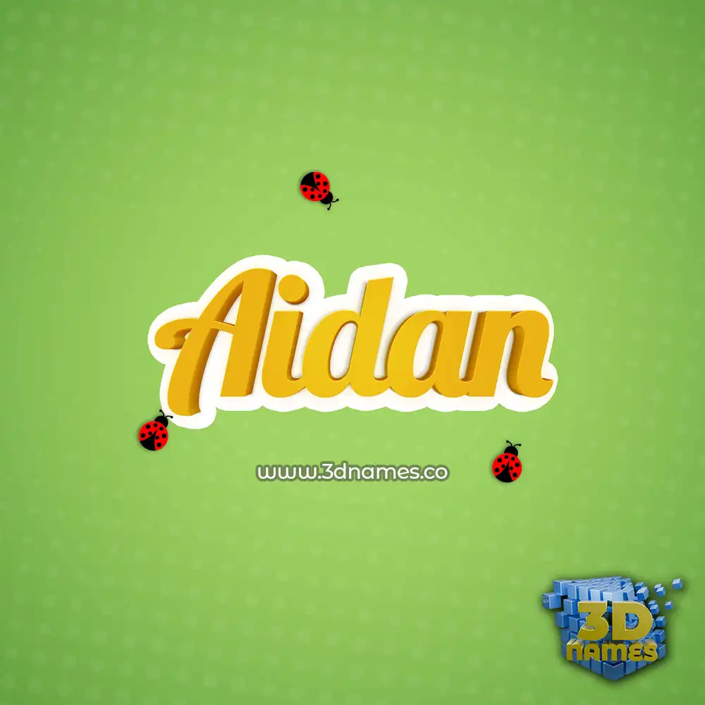 aidan in Ladybugs style - 3D name wallpaper