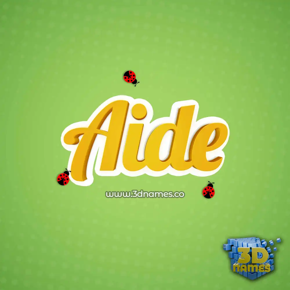 aide in Ladybugs style - 3D name wallpaper