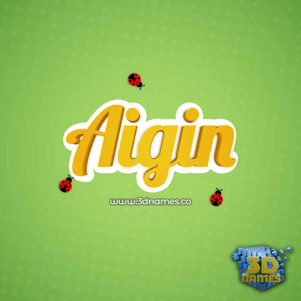 aigin in Ladybugs style - 3D name wallpaper