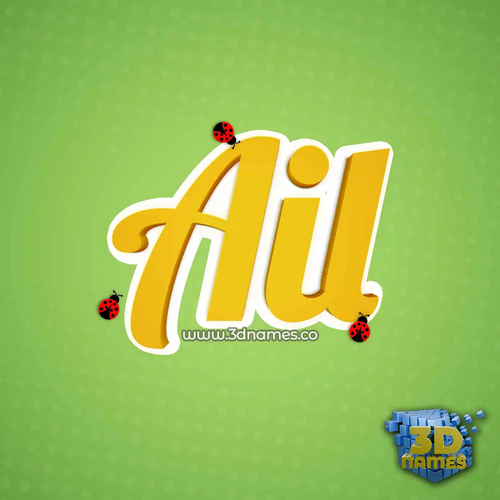 ail in Ladybugs style - 3D name wallpaper
