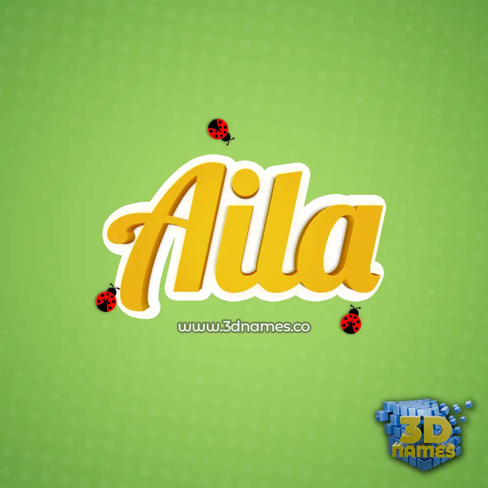 aila in Ladybugs style - 3D name wallpaper