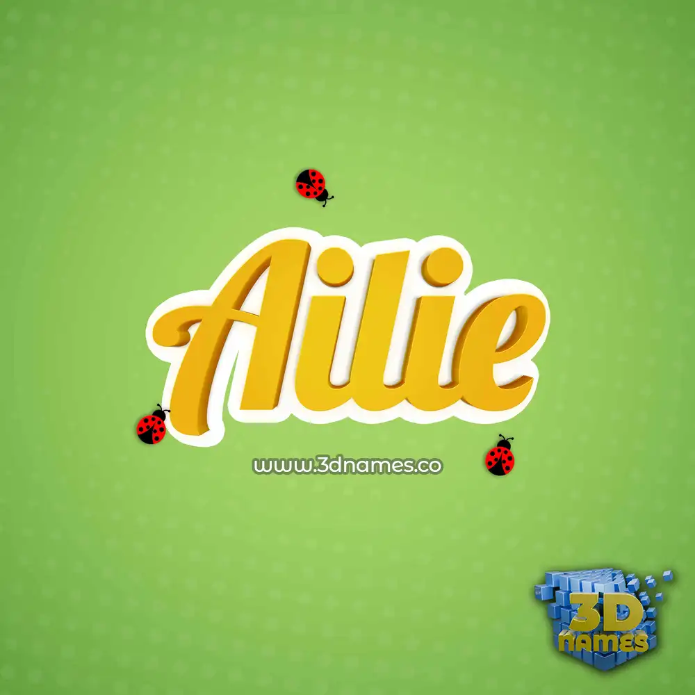ailie in Ladybugs style - 3D name wallpaper