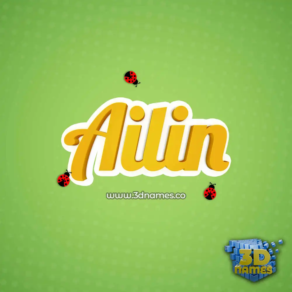 ailin in Ladybugs style - 3D name wallpaper