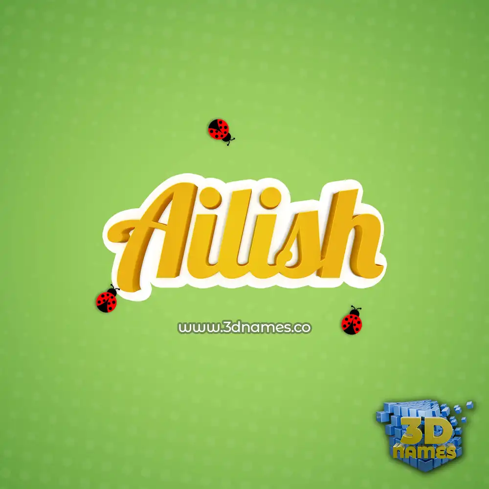 ailish in Ladybugs style - 3D name wallpaper