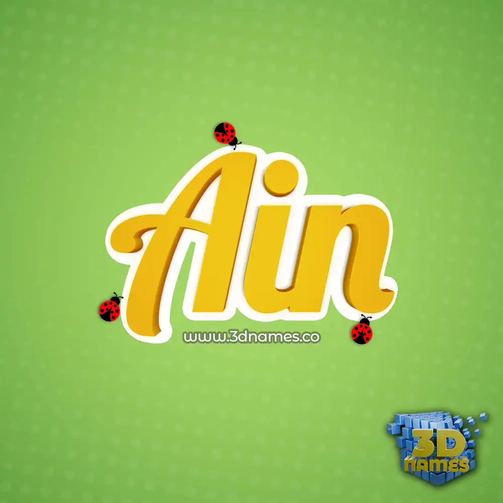 ain in Ladybugs style - 3D name wallpaper