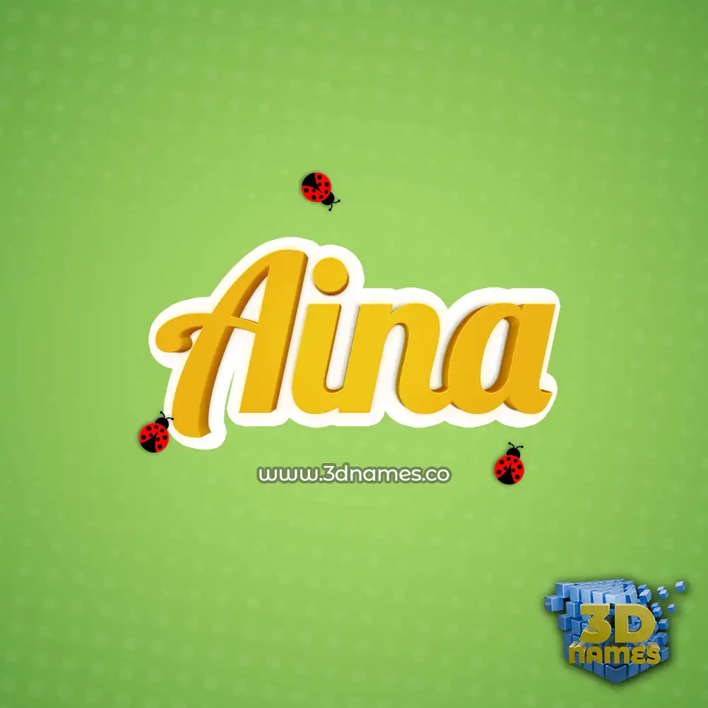 aina in Ladybugs style - 3D name wallpaper