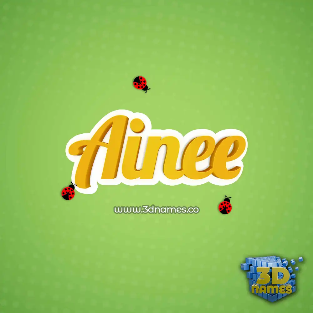ainee in Ladybugs style - 3D name wallpaper