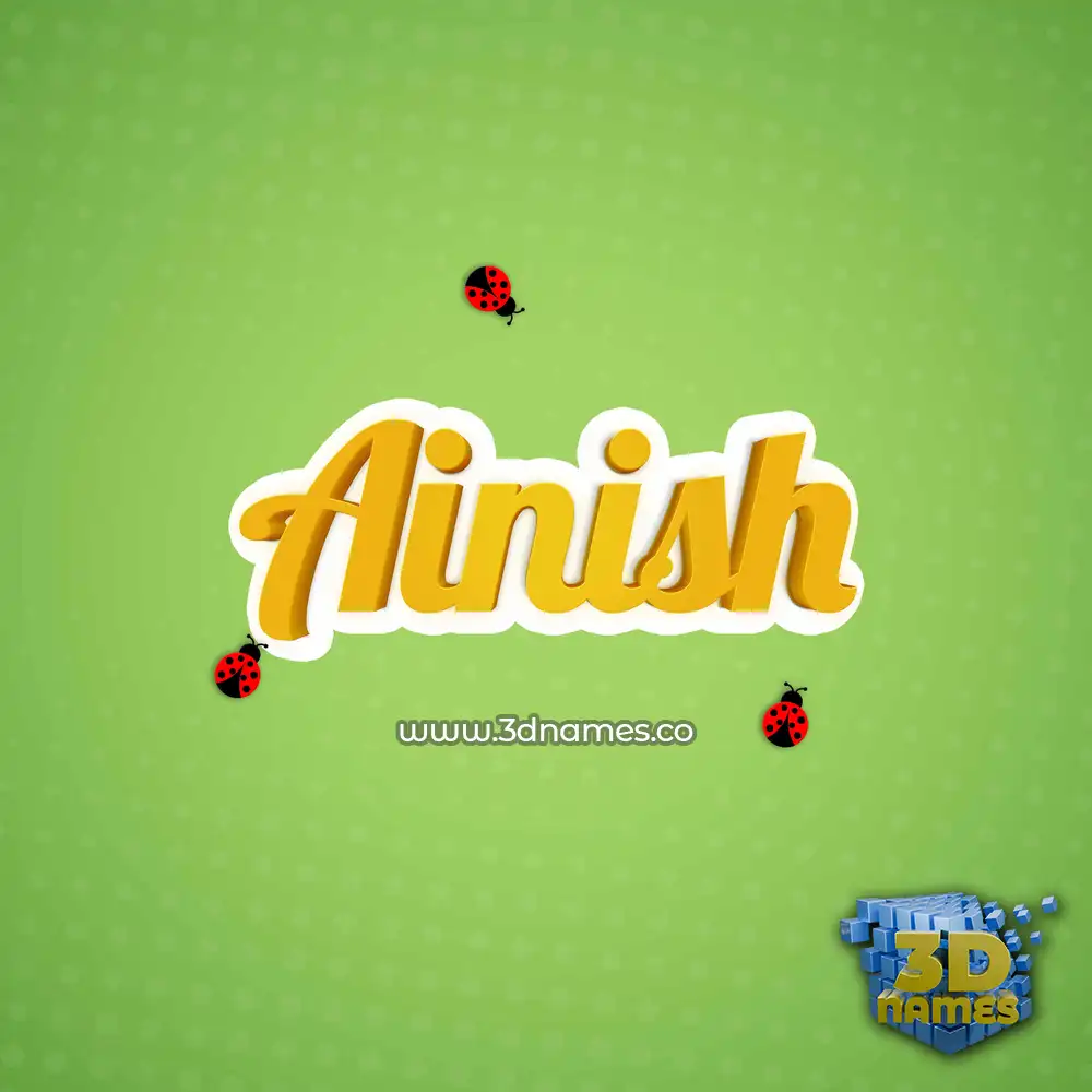 ainish in Ladybugs style - 3D name wallpaper