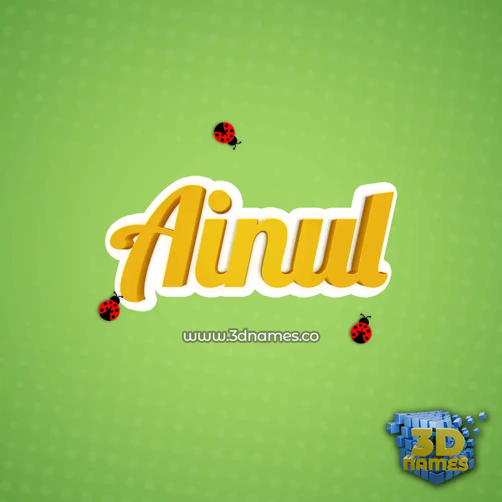 ainul in Ladybugs style - 3D name wallpaper
