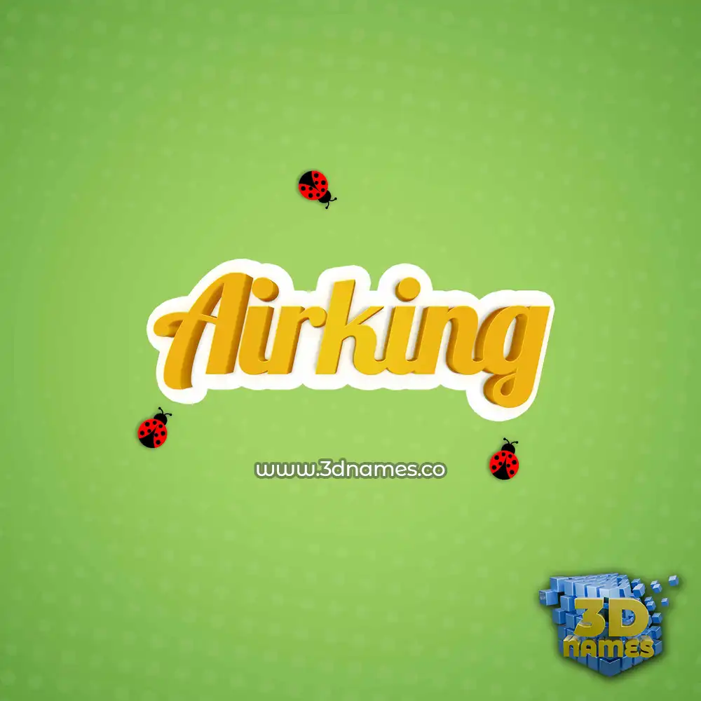 airking in Ladybugs style - 3D name wallpaper