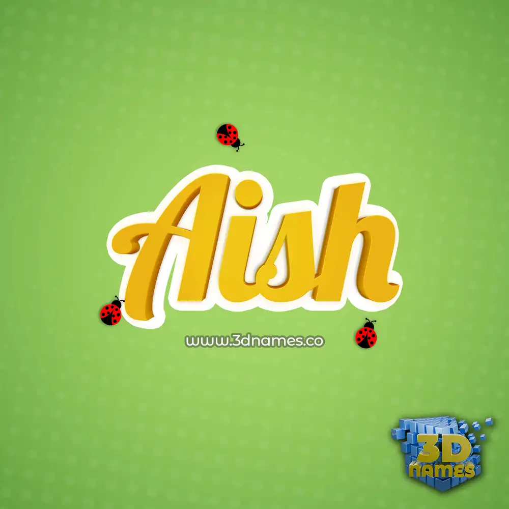 aish in Ladybugs style - 3D name wallpaper