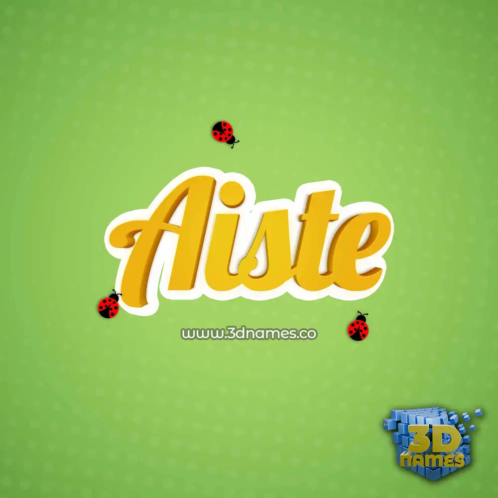aiste in Ladybugs style - 3D name wallpaper