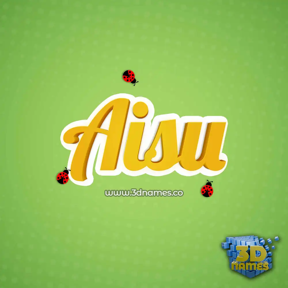 aisu in Ladybugs style - 3D name wallpaper