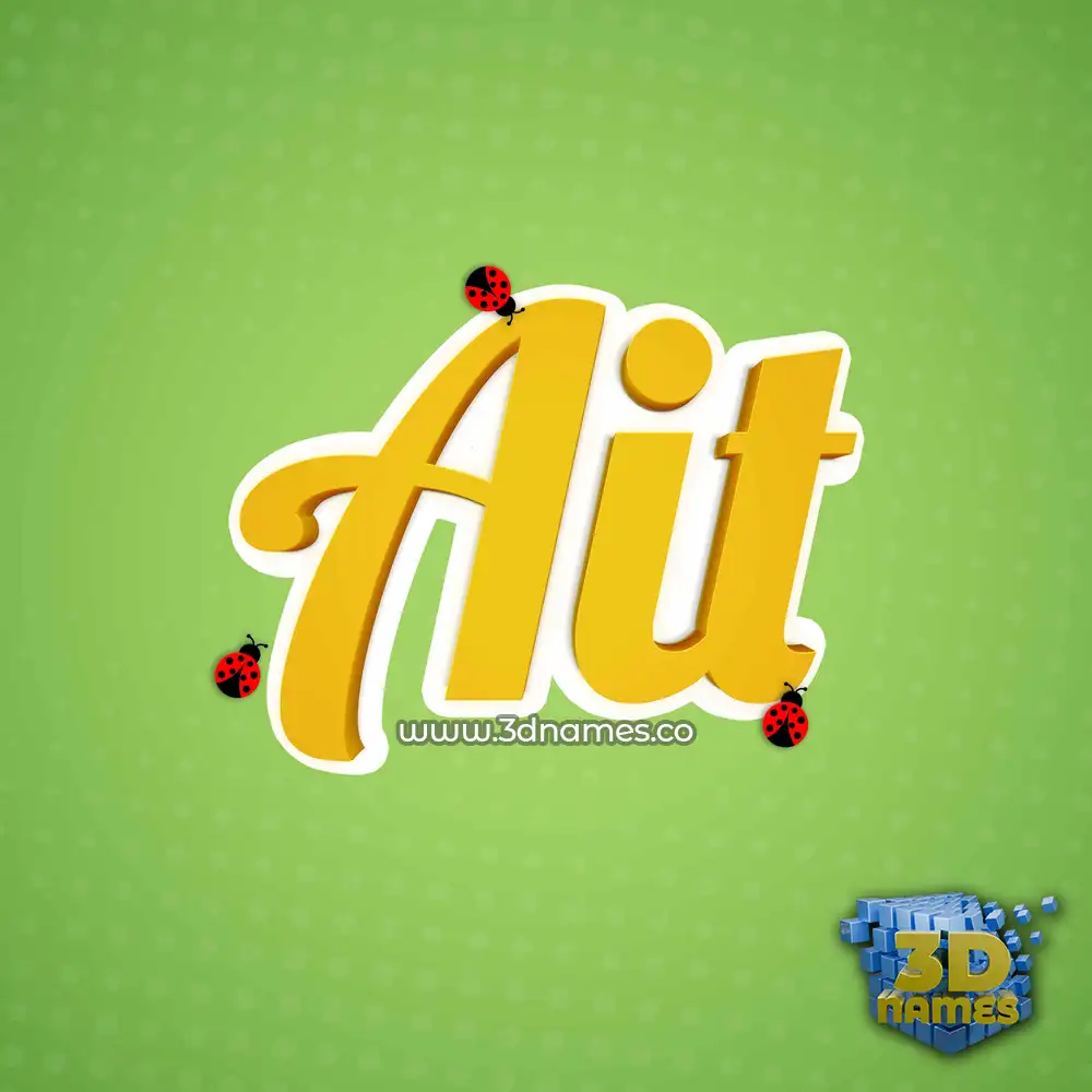 ait in Ladybugs style - 3D name wallpaper