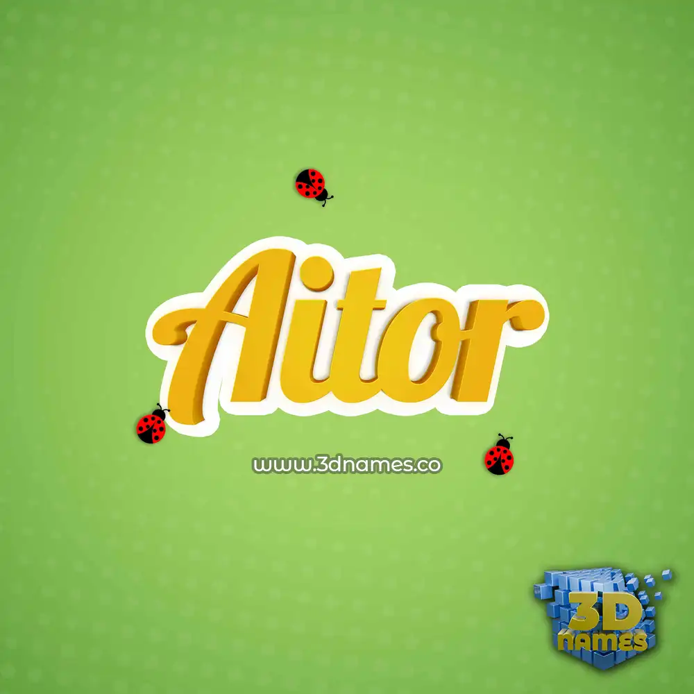 aitor in Ladybugs style - 3D name wallpaper