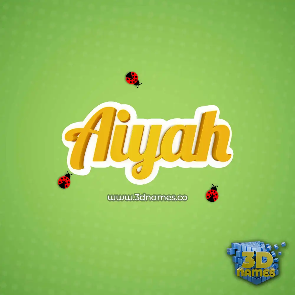 aiyah in Ladybugs style - 3D name wallpaper