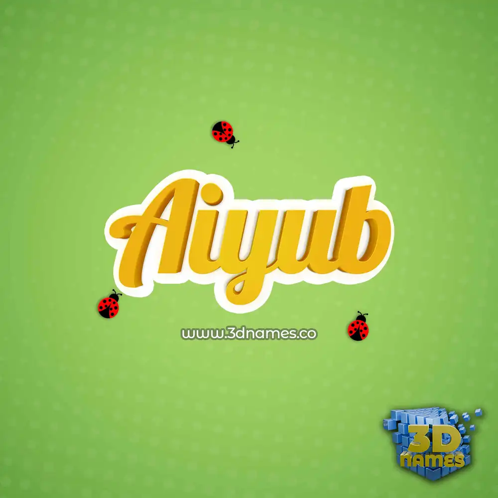 aiyub in Ladybugs style - 3D name wallpaper