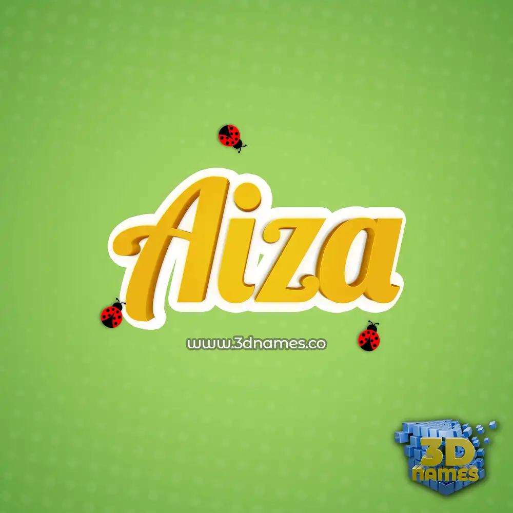 aiza in Ladybugs style - 3D name wallpaper