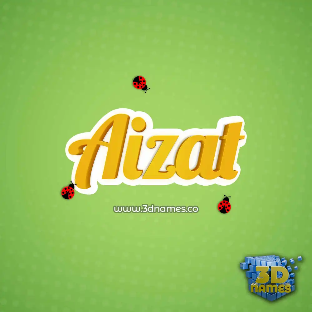 aizat in Ladybugs style - 3D name wallpaper