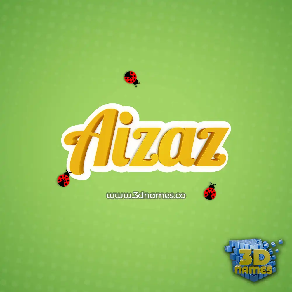 aizaz in Ladybugs style - 3D name wallpaper