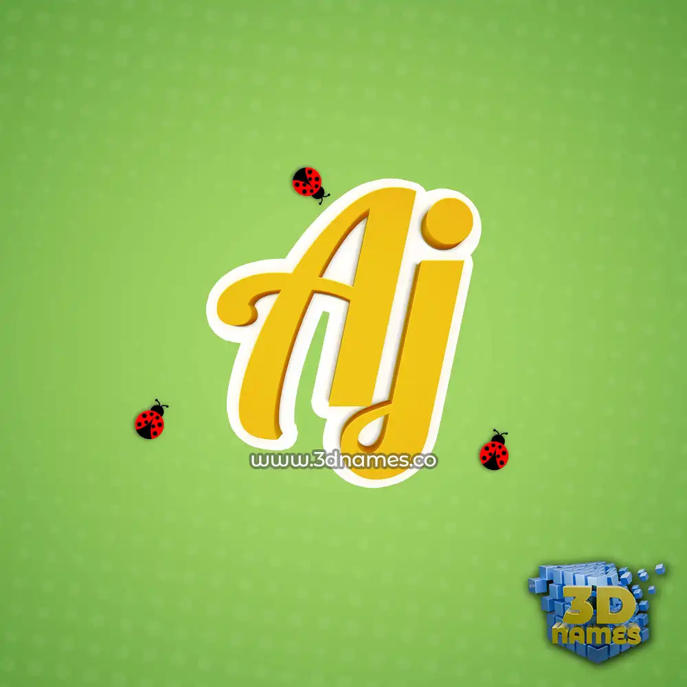 aj in Ladybugs style - 3D name wallpaper