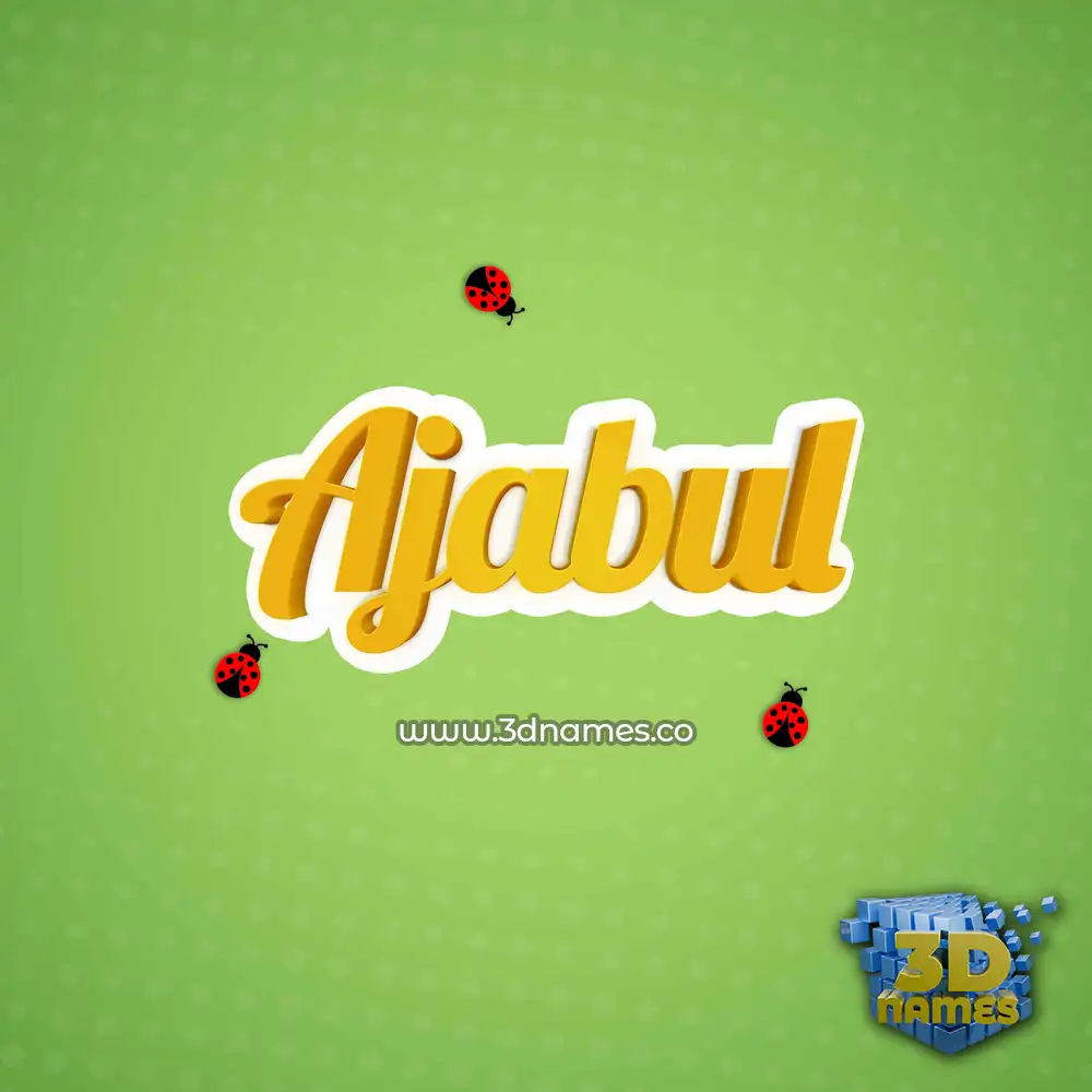 ajabul in Ladybugs style - 3D name wallpaper