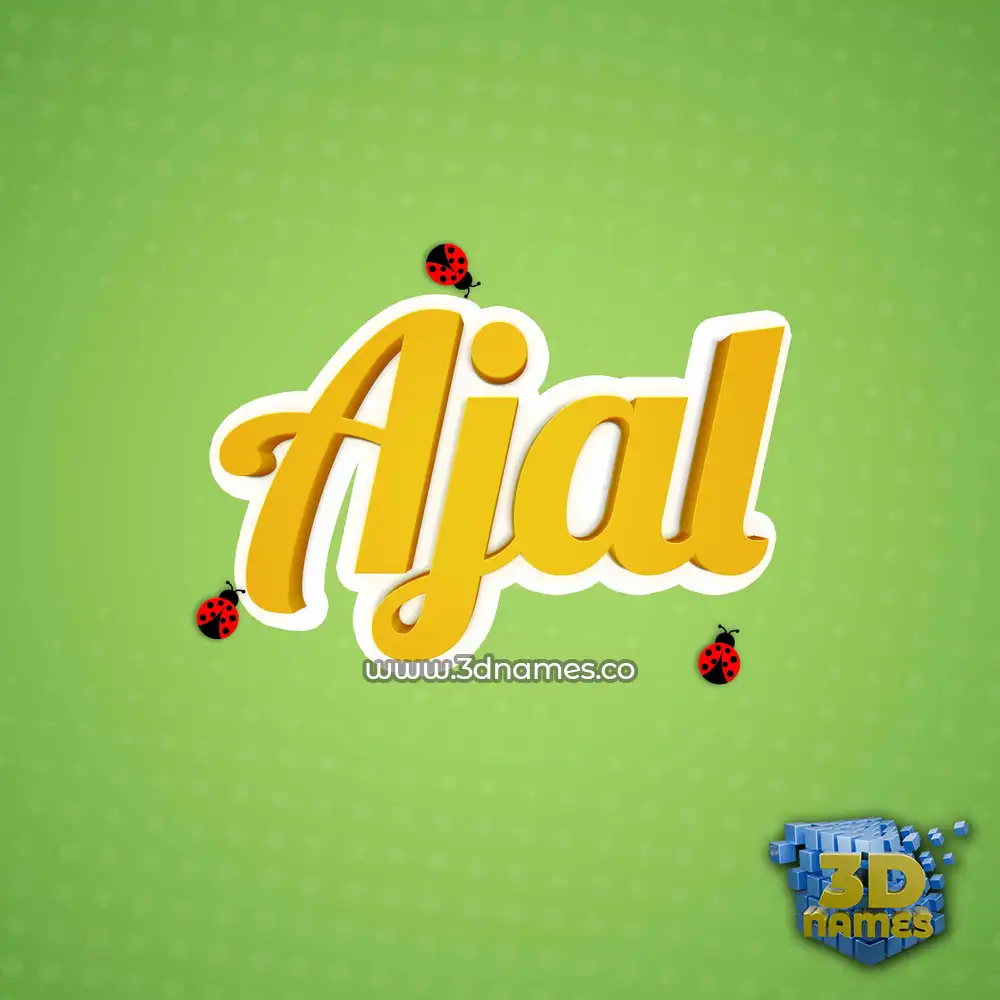 ajal in Ladybugs style - 3D name wallpaper
