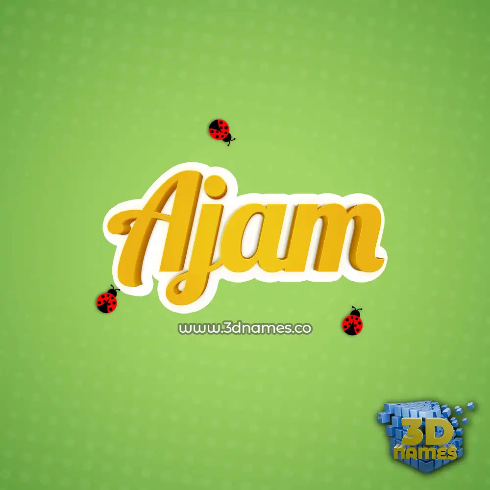 ajam in Ladybugs style - 3D name wallpaper