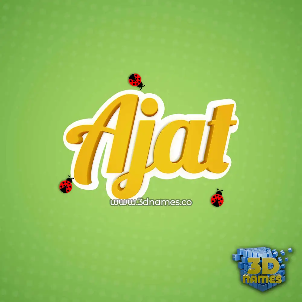 ajat in Ladybugs style - 3D name wallpaper