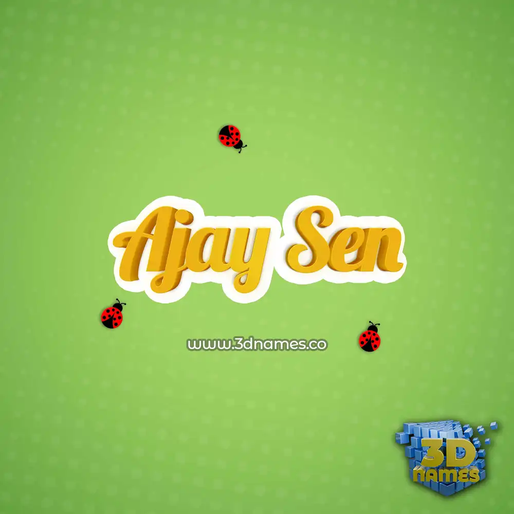 ajay sen in Ladybugs style - 3D name wallpaper