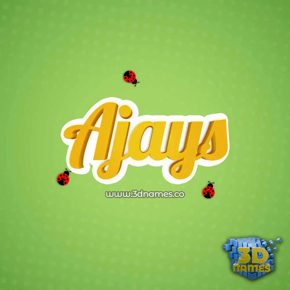 ajays in Ladybugs style - 3D name wallpaper