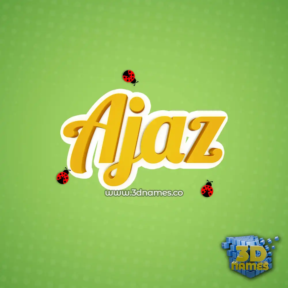 ajaz in Ladybugs style - 3D name wallpaper