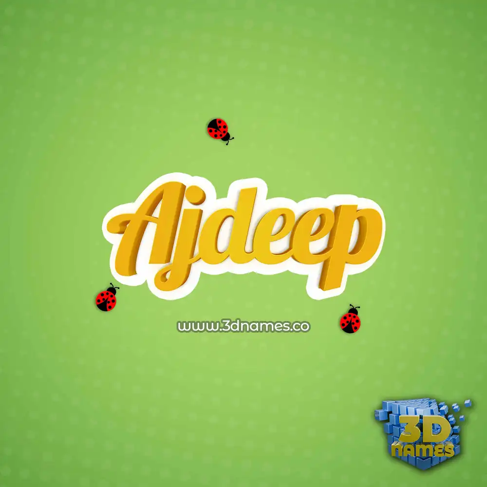 ajdeep in Ladybugs style - 3D name wallpaper