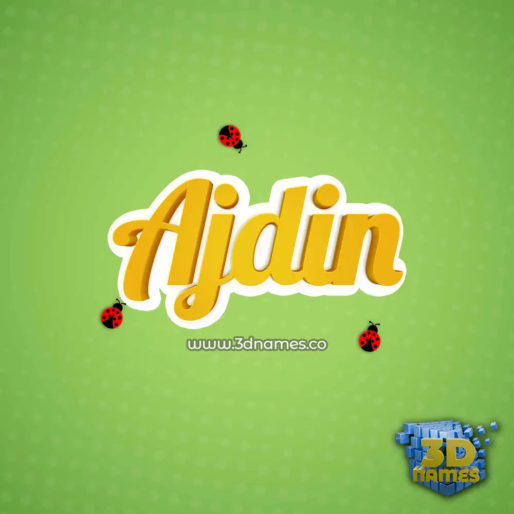 ajdin in Ladybugs style - 3D name wallpaper