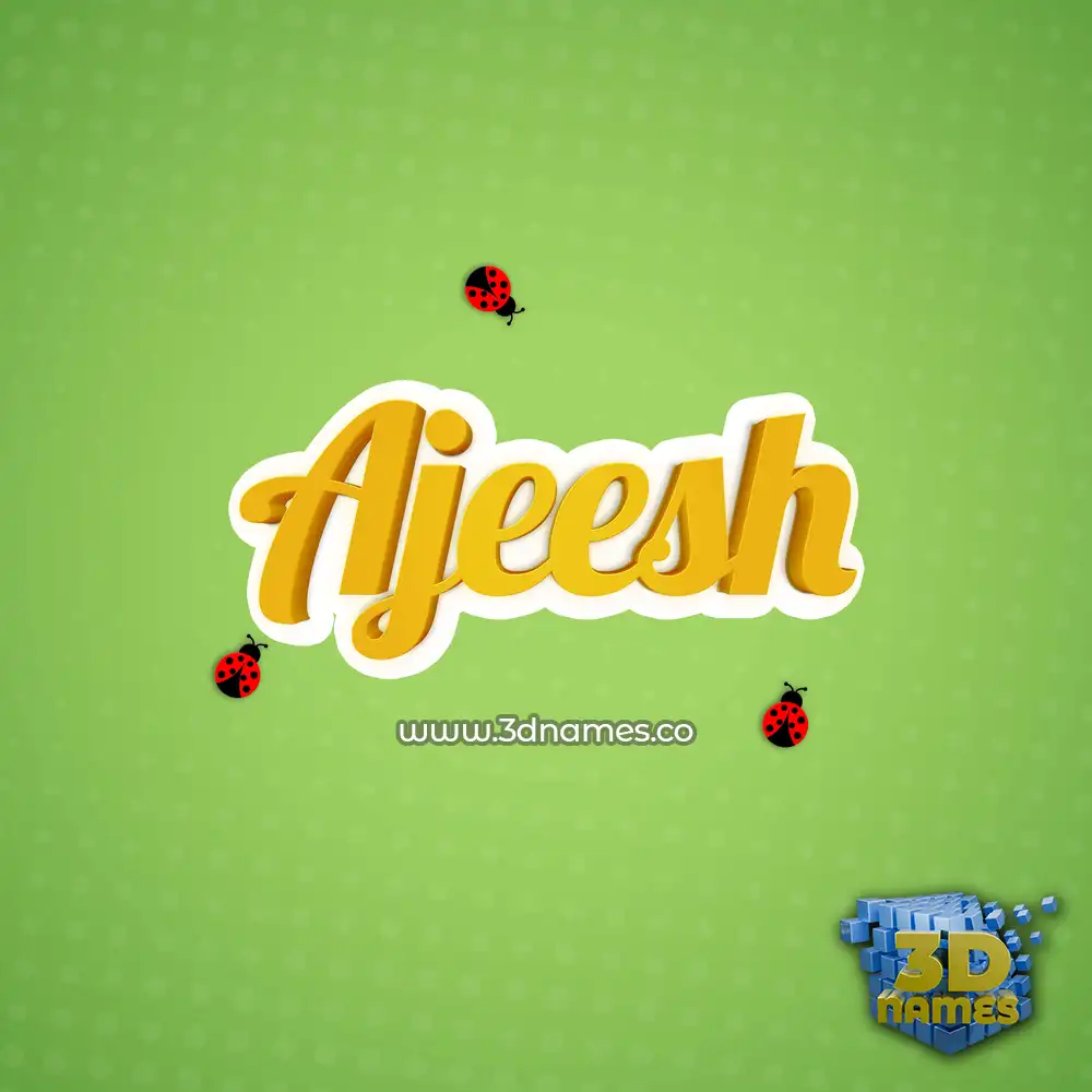 ajeesh in Ladybugs style - 3D name wallpaper