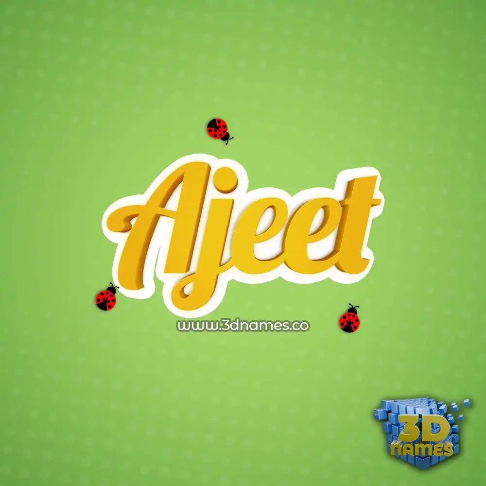 ajeet in Ladybugs style - 3D name wallpaper